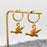 FGS - Bird Charm 18K Gold Plated SS Huggie Earrings