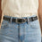 Long Oval Buckle Leather Belt