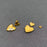 Two Tone Star Heart Charm 18K Golden S.Steel Earrings