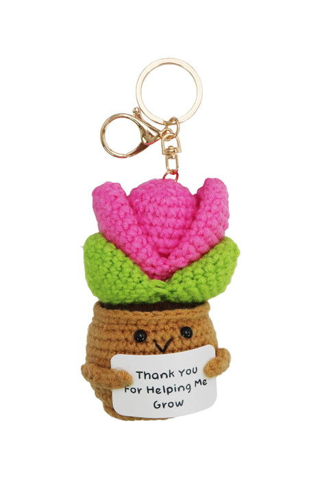 Large Emotional Support Pot Crochet Key Chain