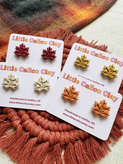 Leaf Studs | Polymer Clay Earrings 