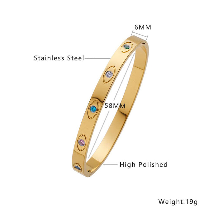 Multi Style 18K Gold Plated Stainless Steel Cuff Bangles-FGS
