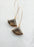 Large Brown Glass Earrings | Long Gold Earrings