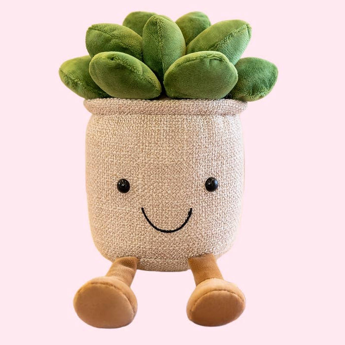8" Smiling Succulent Plush - Home/Office Decoration