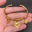 18K Gold Plated Stainless Steel Lucky Heart Charm Cuff - FGS