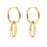18K Gold PVD Stainless Steel Interlocked Oval Pendant Earrings / ERJ0041