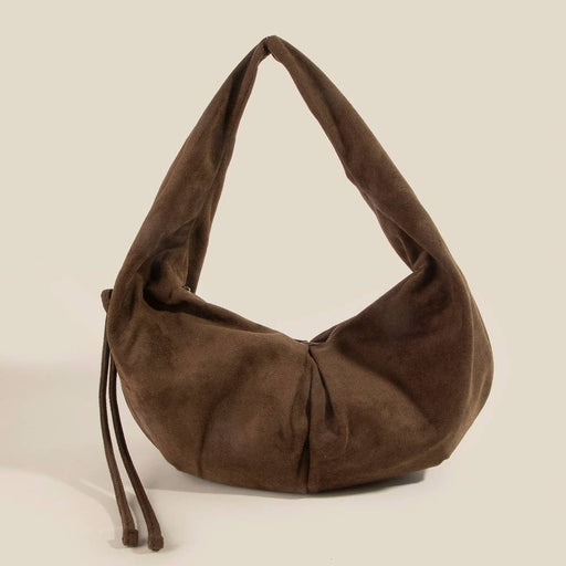 Suede Baggy Hobo Shoulder Bag