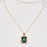 Green Zircon Pendant Stainless Steel Necklace