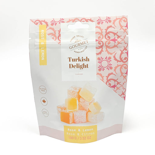 Turkish Delight Rose and Lemon Flavour 100g bag