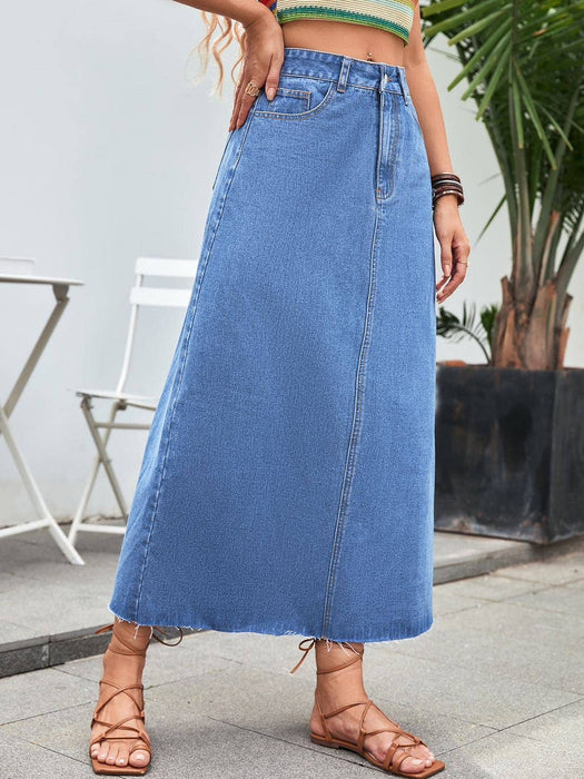 Midi denim skirt