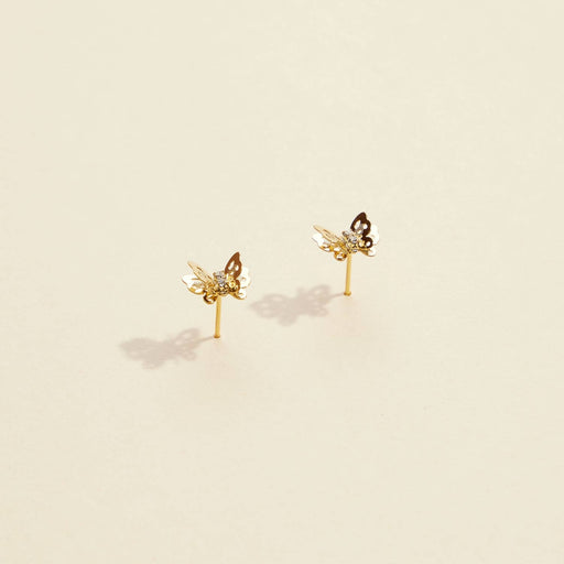 Butterfly Gold Dip Layered Stud Earrings