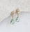 Glass Leaf Earrings | Rhinestone Studs | Gold