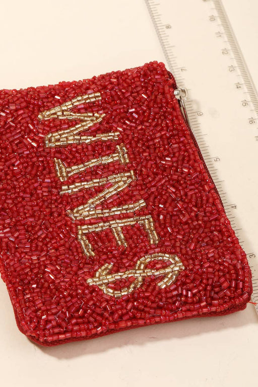 Wines Seed Beaded Coin Purse