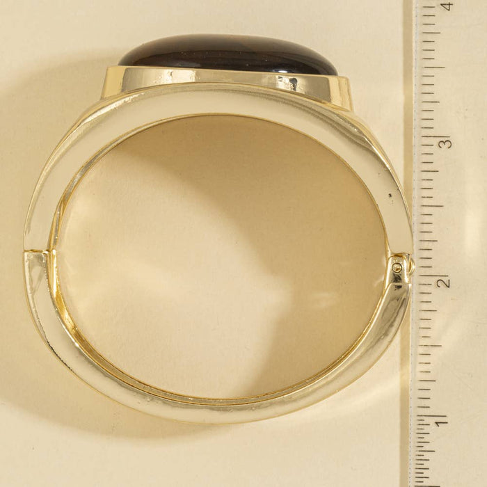 Oval Cabochon Wide Cuff Bracelet