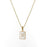 Mio Queena - Square Initial 18K Gold-plated Stainless Steel Necklace: Golden T (including chain)