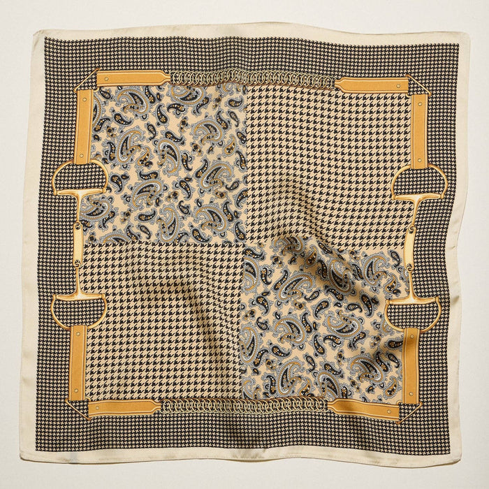Vintage Chain & Paisley Print Square | Scarf