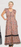 Brown FLORAL SHORT SLEEVE MAXI DRESS