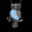 Owl Charm Pendant Necklace with Inlaid Natural Stones - CS