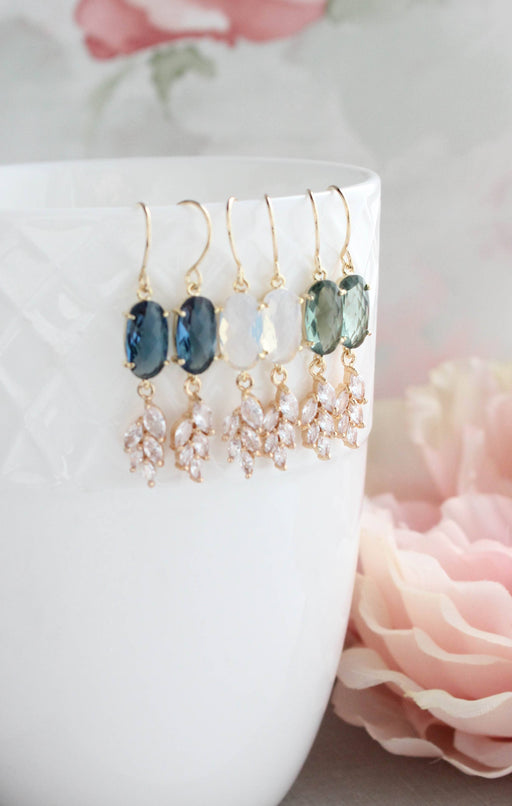 Sparkling Crystal Earrings | Leaf Earring