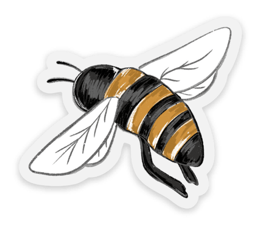 Clear Honey Bee Sticker 2x2.25in