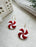 Glitter Peppermint Hoops | Polymer Clay Earrings 