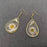 Chrysanthemum Dried Flower Drop Shaped Dangle Earrings