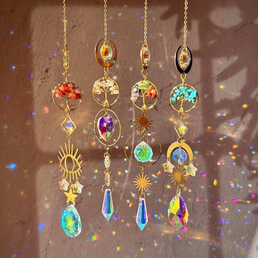 Tree of Life Suncatcher – Chakra Gemstones – Window Decor Gift