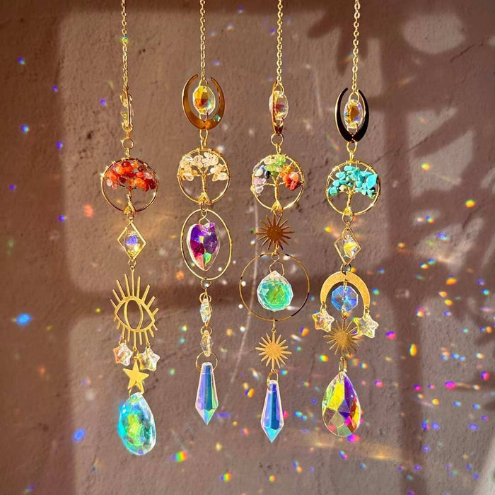 Tree of Life Suncatcher – Chakra Gemstones – Window Decor Gift