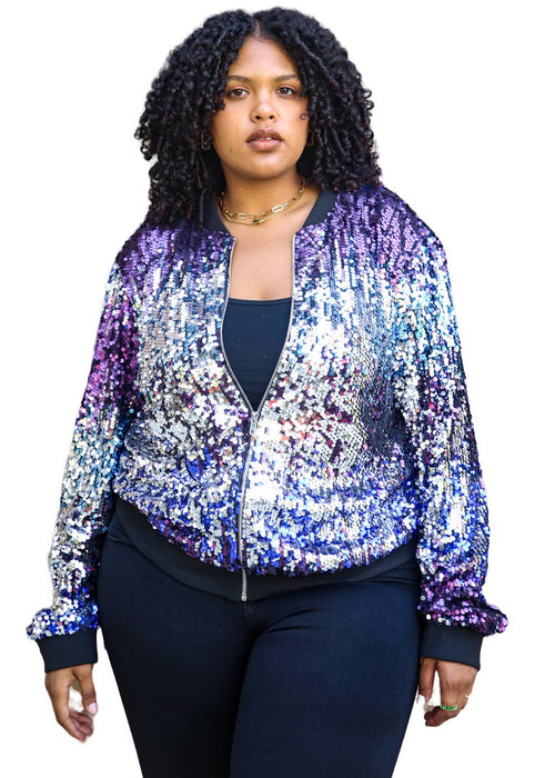 Plus size sequin jacket long hotsell