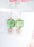 Art Deco Earrings | Leaf Green | Glass Leaf Earrings