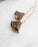 Large Brown Glass Earrings | Long Gold Earrings