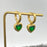 Heart Zircon 18K Golden Stainles Steel Huggie Earrings - FGS