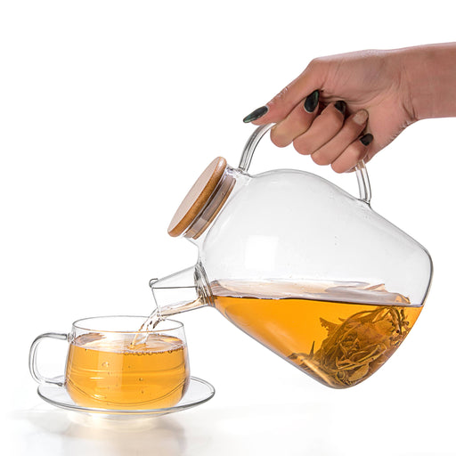 Large Glass Teapot And Kettle 60oz - Stove-Top Safe