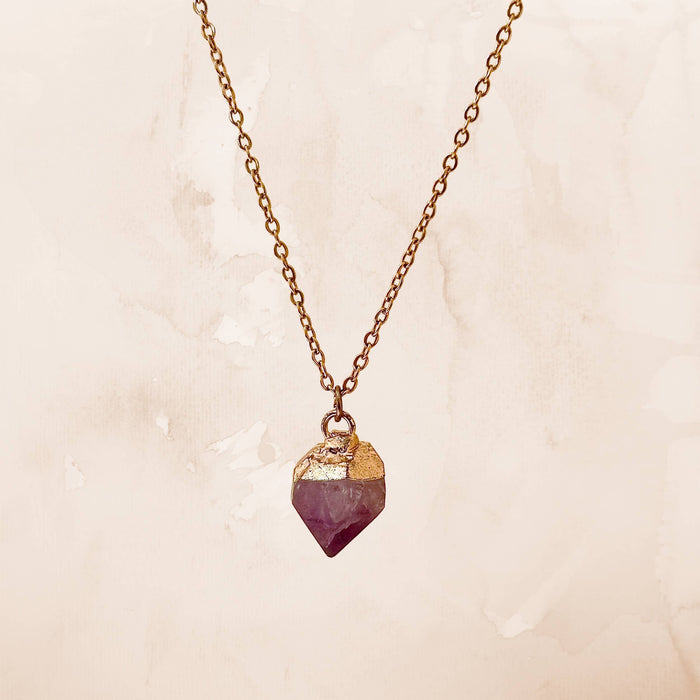 Raw Crystal Necklace - Stainless Steel Spiritual Gift