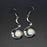 Geometric Dangle Earrings Inlaid with Natural Stone
