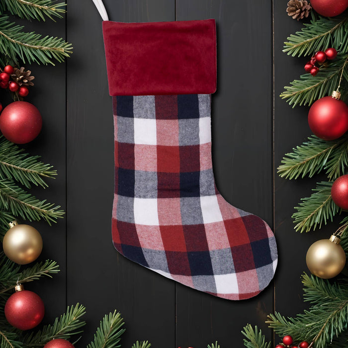 Red Plaid Christmas Stockings