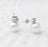 18K Gold PVD Stainless Steel 12mm glass Pearl Stud Earrings