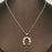 Inlaid CZ 18K Golden SS Horseshoe Shape Charm Necklace - FGS