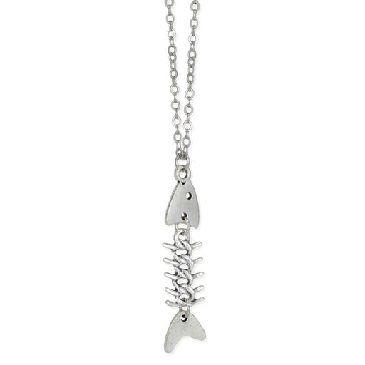 Silver Fish Bones Necklace