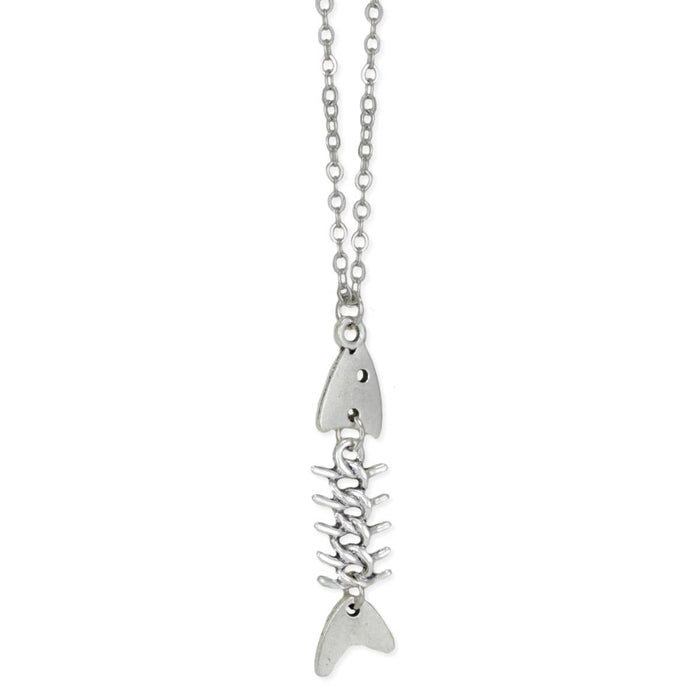 Silver Fish Bones Necklace