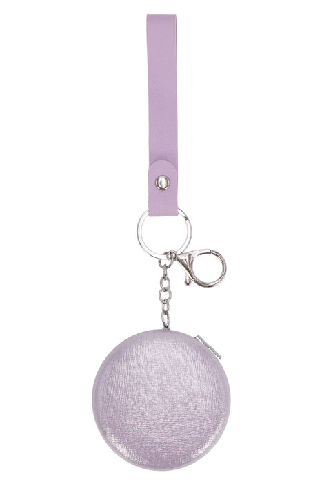 Pearlescent Macaron Compact Mirror Key Chain