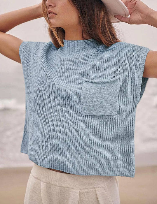 Sleeveless knit sweater