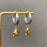 CZ Inlaid Star Two Tone 18K Golden SS Huggie Earrings-FGS/MS