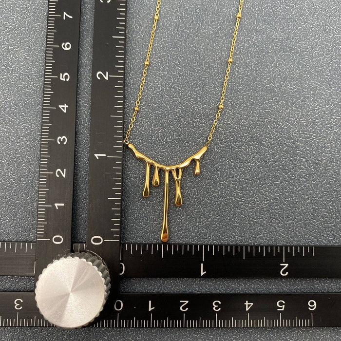 FGS - Lava Flowing Charm18K Gold Plated SS Necklace
