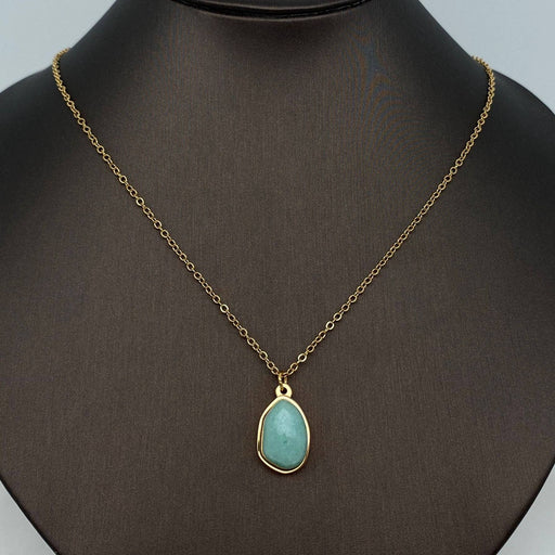 Natural Stone Charm Stainless Steel Necklace