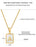 Mio Queena - Square Initial 18K Gold-plated Stainless Steel Necklace: Golden E (including chain)