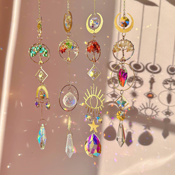 Tree of Life Suncatcher – Chakra Gemstones – Window Decor Gift