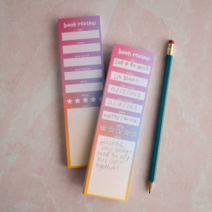 Pastel Book Review Notepad