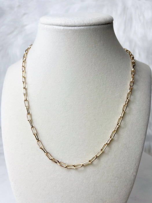 White Gold Small Open Link Chain