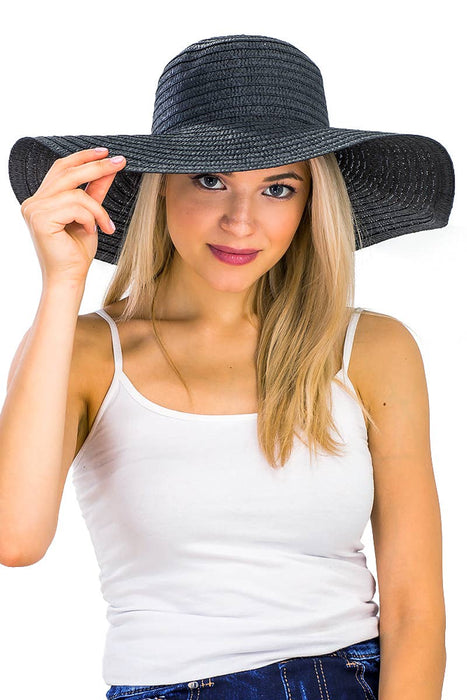 Thin Light-Weight Floppy Straw Beach Sun Hat
